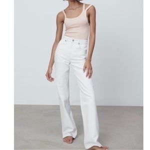 ZARA | Baby Pink Sleeveless Ribbed Bodysuit